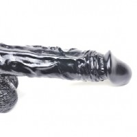 Dong 8.6" Realistic w/Balls Black (LAST ONES AVAILABLE!!)